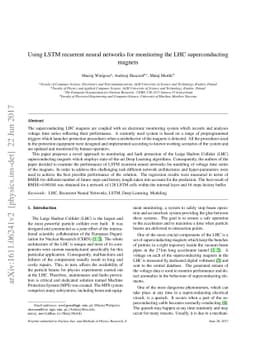 Using LSTM recurrent neural networks for monitoring the LHC
  superconducting magnets