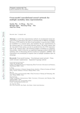 Cross-model convolutional neural network for multiple modality data
  representation