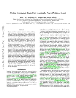 Ordinal Constrained Binary Code Learning for Nearest Neighbor Search