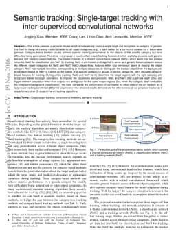 Semantic tracking: Single-target tracking with inter-supervised
  convolutional networks