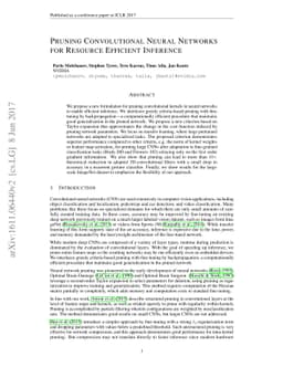Pruning Convolutional Neural Networks for Resource Efficient Inference