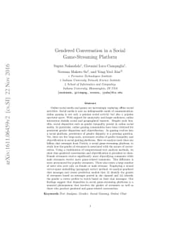 Gendered Conversation in a Social Game-Streaming Platform
