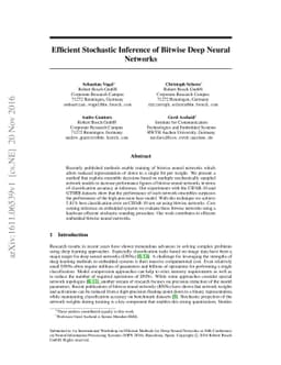 Efficient Stochastic Inference of Bitwise Deep Neural Networks