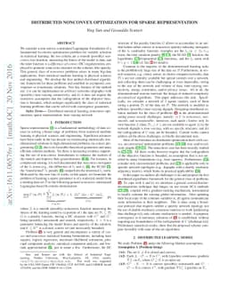 Distributed Nonconvex Optimization for Sparse Representation