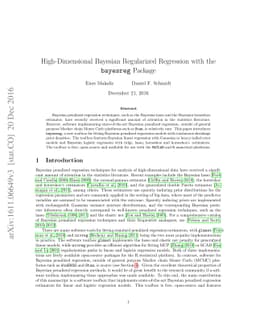 High-Dimensional Bayesian Regularised Regression with the BayesReg
  Package