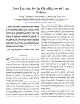 Deep Learning for the Classification of Lung Nodules