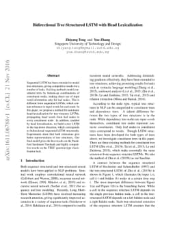 Bidirectional Tree-Structured LSTM with Head Lexicalization