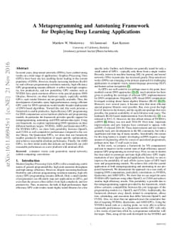 A Metaprogramming and Autotuning Framework for Deploying Deep Learning
  Applications