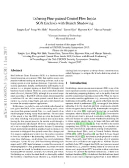 Inferring Fine-grained Control Flow Inside SGX Enclaves with Branch
  Shadowing