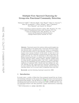 Multiple-View Spectral Clustering for Group-wise Functional Community
  Detection