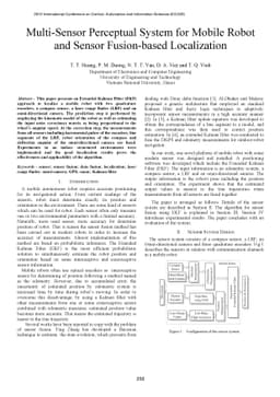 Multi-sensor perceptual system for mobile robot and sensor fusion-based
  localization