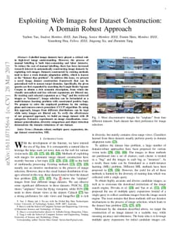 Exploiting Web Images for Dataset Construction: A Domain Robust Approach