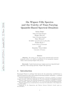 On Wigner-Ville Spectra and the Unicity of Time-Varying Quantile-Based
  Spectral Densities