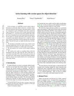 Active learning with version spaces for object detection