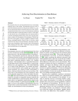 Achieving non-discrimination in data release