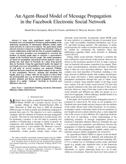 An Agent-Based Model of Message Propagation in the Facebook Electronic
  Social Network