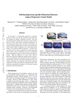 Self-learning Scene-specific Pedestrian Detectors using a Progressive
  Latent Model