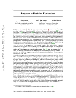 Programs as Black-Box Explanations