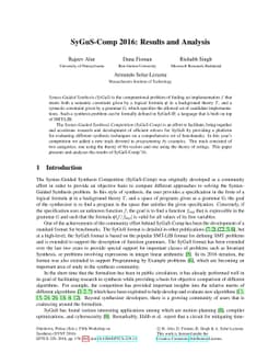 SyGuS-Comp 2016: Results and Analysis