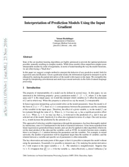 Interpretation of Prediction Models Using the Input Gradient