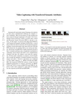 Video Captioning with Transferred Semantic Attributes