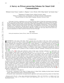 A Survey on Privacy-preserving Schemes for Smart Grid Communications
