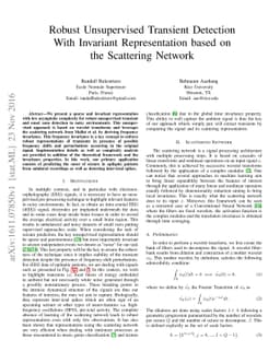 Robust Unsupervised Transient Detection With Invariant Representation
  based on the Scattering Network