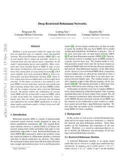 Deep Restricted Boltzmann Networks