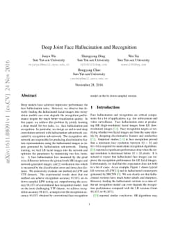 Deep Joint Face Hallucination and Recognition
