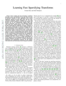 Learning Fast Sparsifying Transforms
