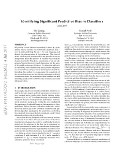Identifying Significant Predictive Bias in Classifiers