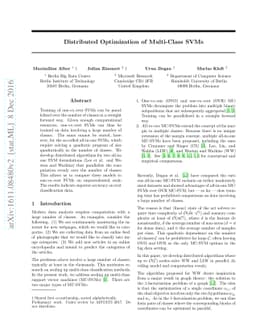 Distributed Optimization of Multi-Class SVMs