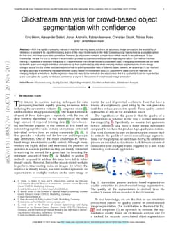 Clickstream analysis for crowd-based object segmentation with confidence