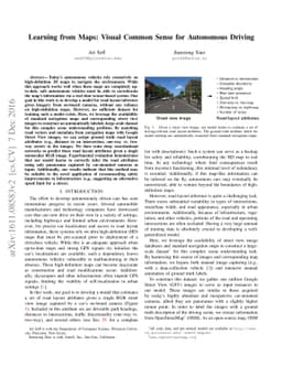 Learning from Maps: Visual Common Sense for Autonomous Driving
