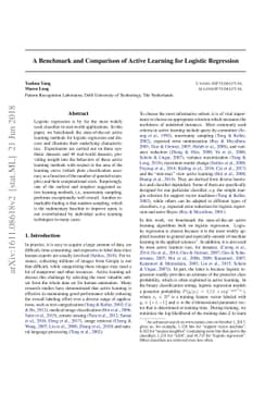A Benchmark and Comparison of Active Learning for Logistic Regression
