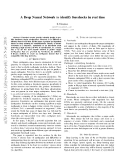 A Deep Neural Network to identify foreshocks in real time