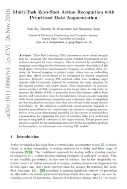 Multi-Task Zero-Shot Action Recognition with Prioritised Data
  Augmentation