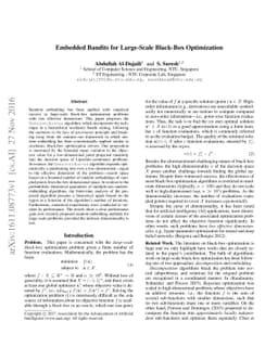 Embedded Bandits for Large-Scale Black-Box Optimization