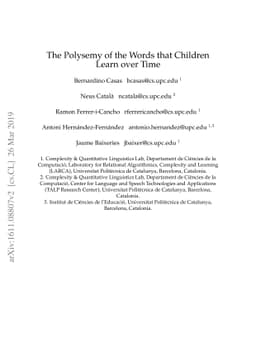 The polysemy of the words that children learn over time