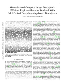 Voronoi-based compact image descriptors: Efficient Region-of-Interest
  retrieval with VLAD and deep-learning-based descriptors