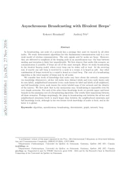Asynchronous Broadcasting with Bivalent Beeps