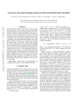 Analyzing the group sparsity based on the rank minimization methods