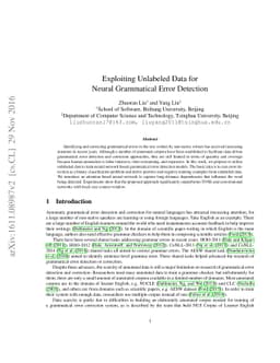 Exploiting Unlabeled Data for Neural Grammatical Error Detection
