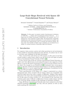 Large-Scale Shape Retrieval with Sparse 3D Convolutional Neural Networks