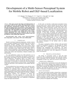 Development of a multi-sensor perceptual system for mobile robot and
  EKF-based localization