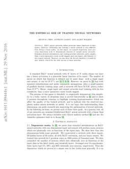 The empirical size of trained neural networks