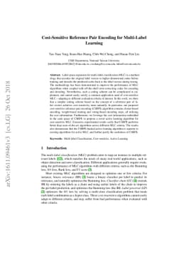 Cost-Sensitive Reference Pair Encoding for Multi-Label Learning