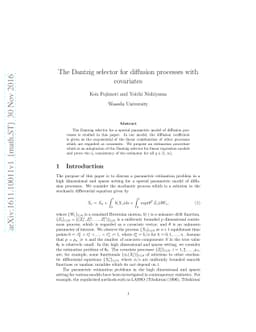 The Dantzig selector for diffusion processes with covariates