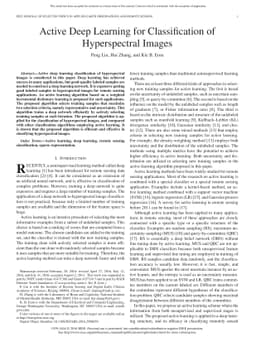 Active Deep Learning for Classification of Hyperspectral Images