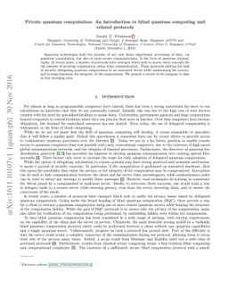 Private quantum computation: An introduction to blind quantum computing
  and related protocols